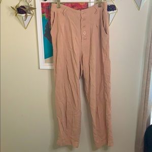Blush calf length linen pants